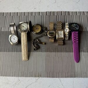 Vintage Watch Lot Benrus Texas Instrument Timex Leon Hudson Terner 7pc Mixed Set